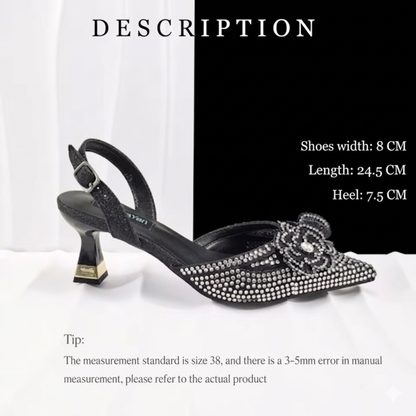 Maison Novaire African-Inspired Evening Shoe and Clutch Set A PAIR SHOES BLACK