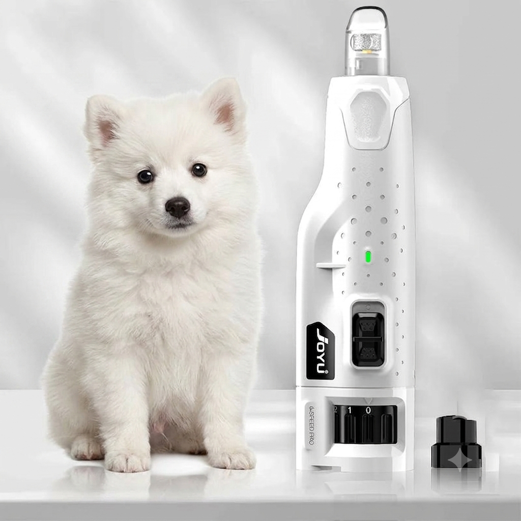 Dog Nail Grinder with 2 LED Lights – Super Quiet 6‑Speed Dustproof Trimmer