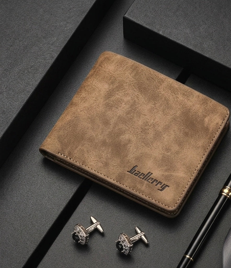 Men Genuine Leather Slim Wallet with Multi-Card Holder