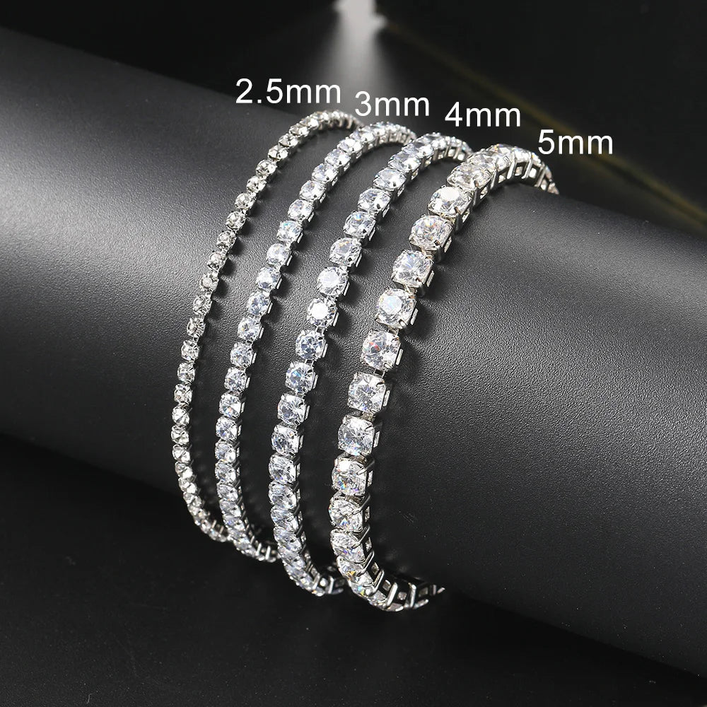 Iced Out 3/4/5mm Crystal Tennis Bracelet for Men - BLAKESTORE-NG