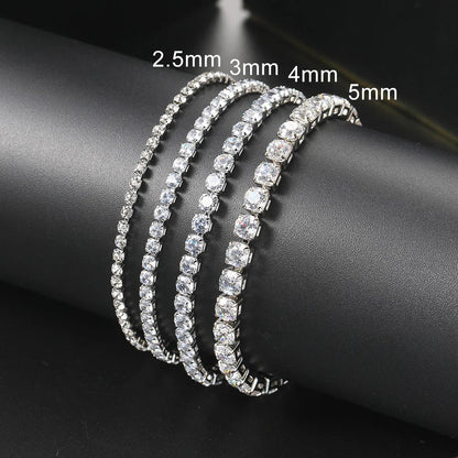 Iced Out 3/4/5mm Crystal Tennis Bracelet for Men - BLAKESTORE-NG