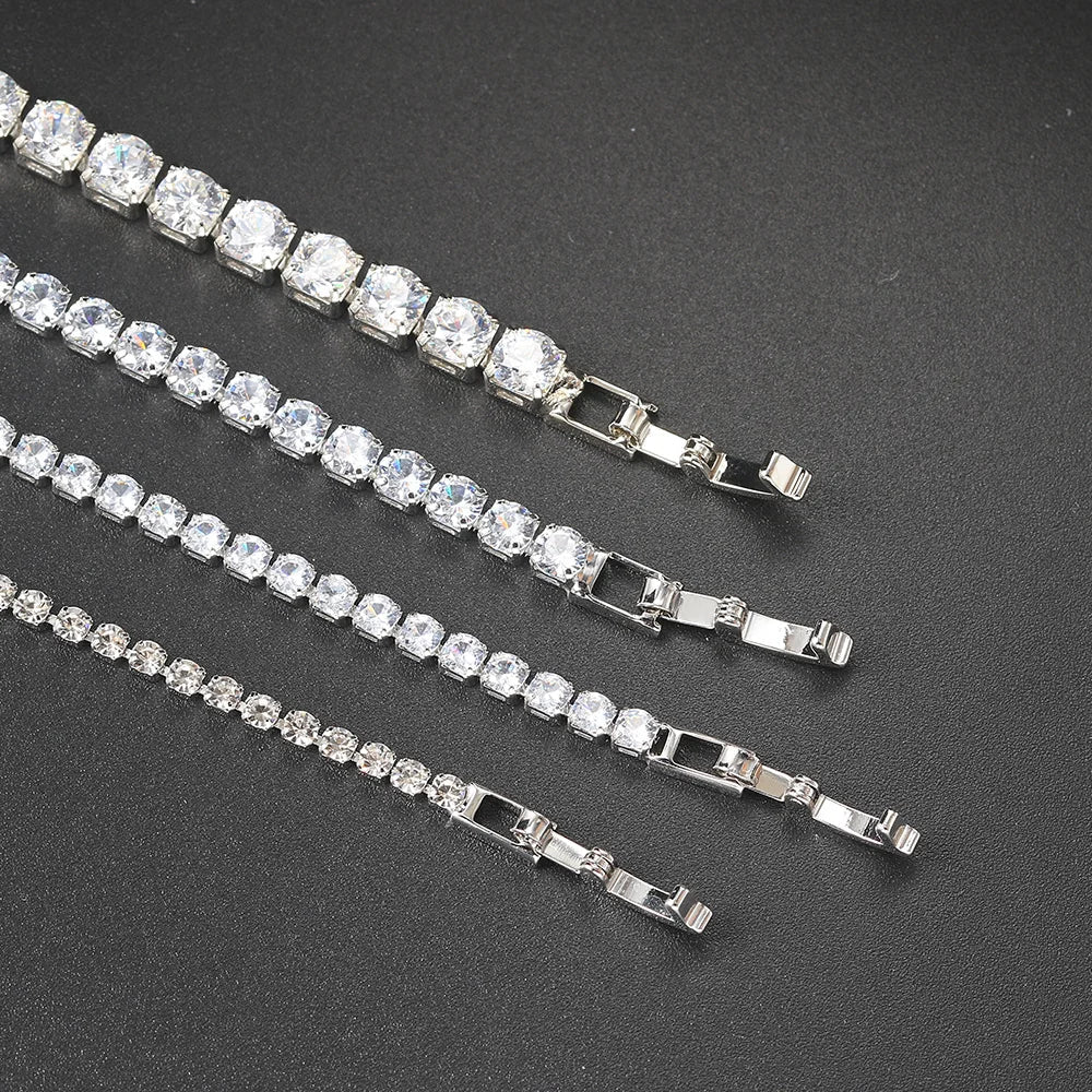 Iced Out 3/4/5mm Crystal Tennis Bracelet for Men - BLAKESTORE-NG