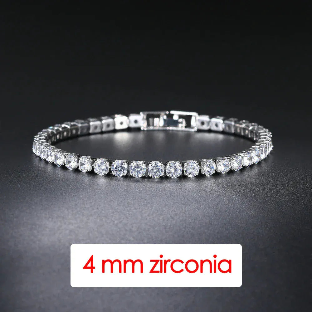 Iced Out 3/4/5mm Crystal Tennis Bracelet for Men - BLAKESTORE-NG