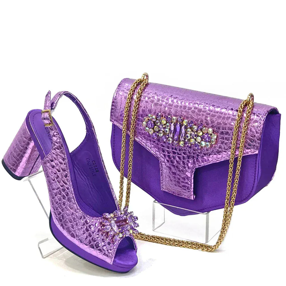 Italian Open Toe Heels Shoes And Bag - BLAKESTORE-NG