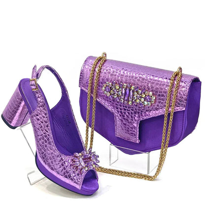 Italian Open Toe Heels Shoes And Bag - BLAKESTORE-NG