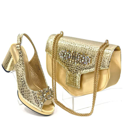 Italian Open Toe Heels Shoes And Bag - BLAKESTORE-NG