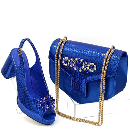 Italian Open Toe Heels Shoes And Bag - BLAKESTORE-NG