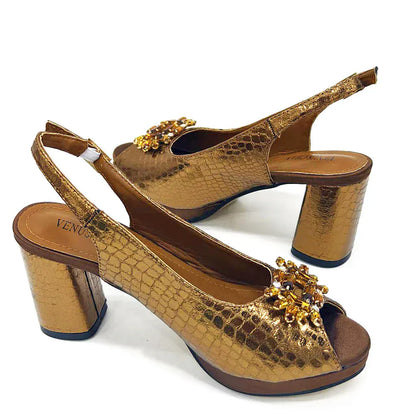 Italian Open Toe Heels Shoes And Bag - Maison Novaire #