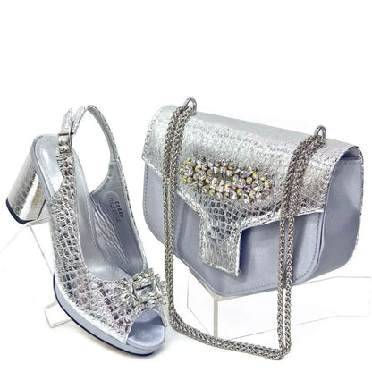 Italian Open Toe Heels Shoes And Bag - Maison Novaire #