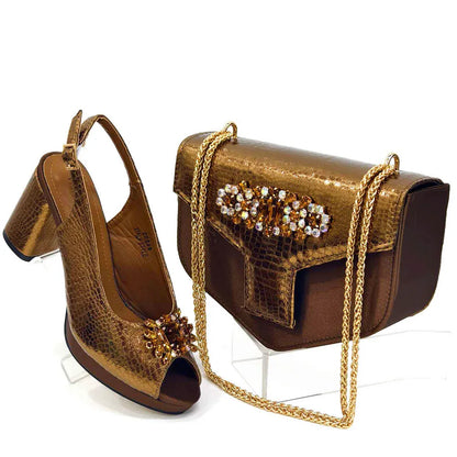 Italian Open Toe Heels Shoes And Bag - Maison Novaire #
