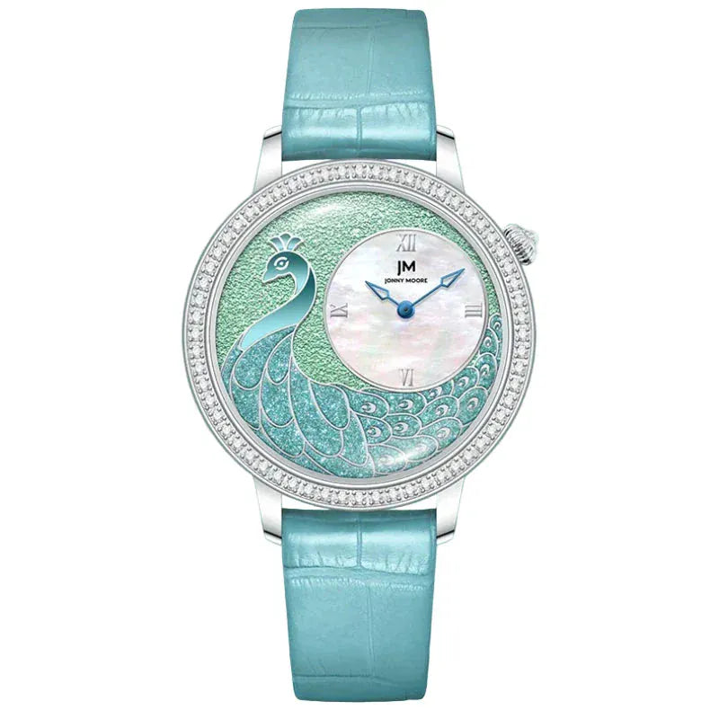 JONNY MOORE 1597 Exquisite Peacock Dial Women’s Watch - Maison Novaire #