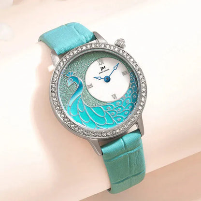 JONNY MOORE 1597 Exquisite Peacock Dial Women’s Watch - Maison Novaire #