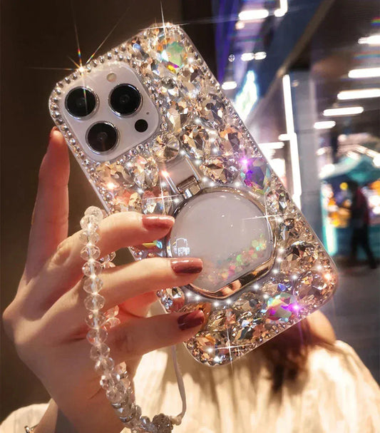 Jewelry Metallic Bling Phone Case, for iPhone 16, 13, 14, 15 Pro Max - BLAKESTORE-NG
