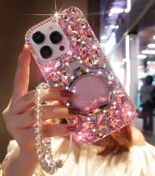 Jewelry Metallic Bling Phone Case, for iPhone 16, 13, 14, 15 Pro Max - BLAKESTORE-NG