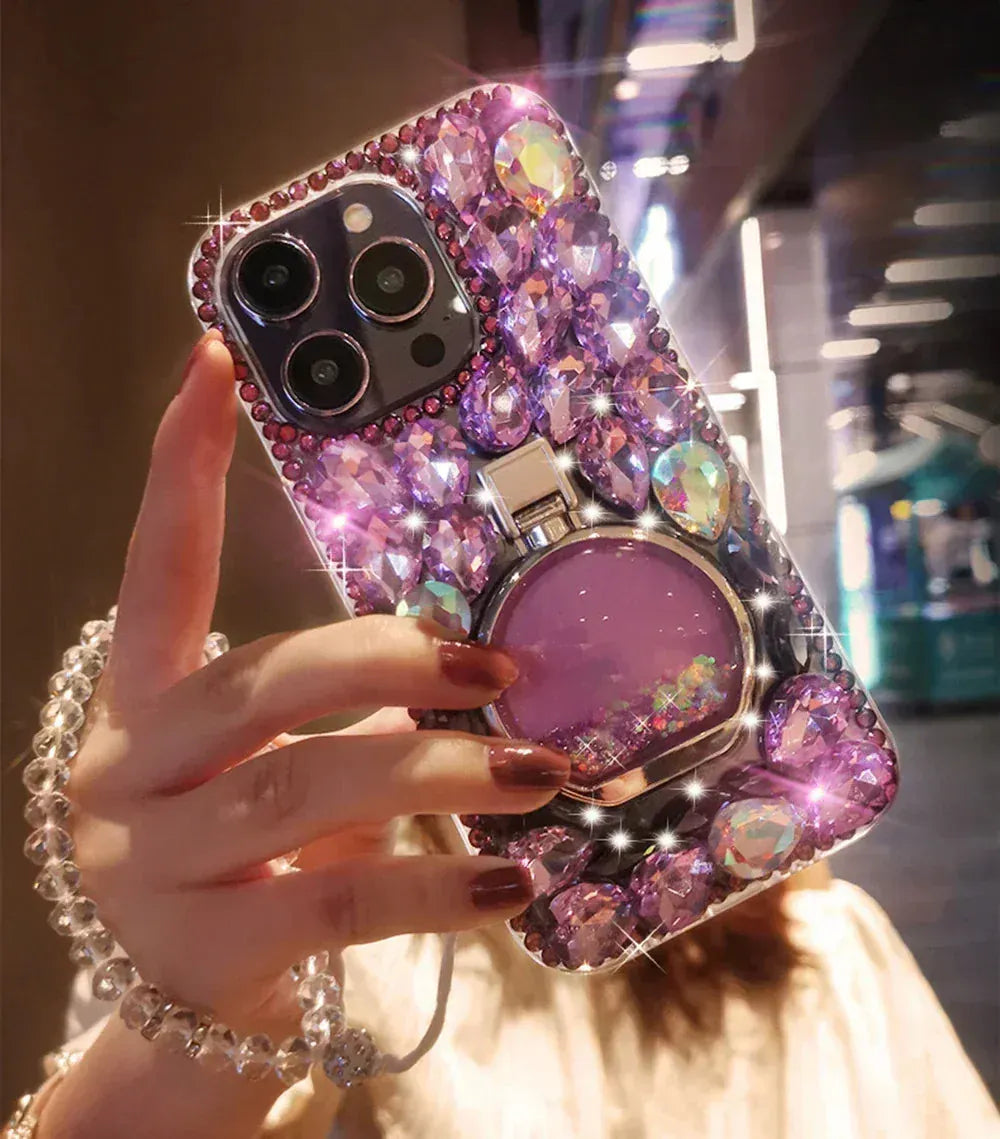 Jewelry Metallic Bling Phone Case, for iPhone 16, 13, 14, 15 Pro Max - BLAKESTORE-NG
