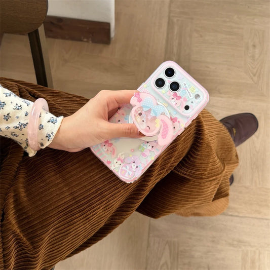 Kawaii Dessert Rabbit Magnetic Phone Case | Cute MagSafe Stand Cover - Maison Novaire
