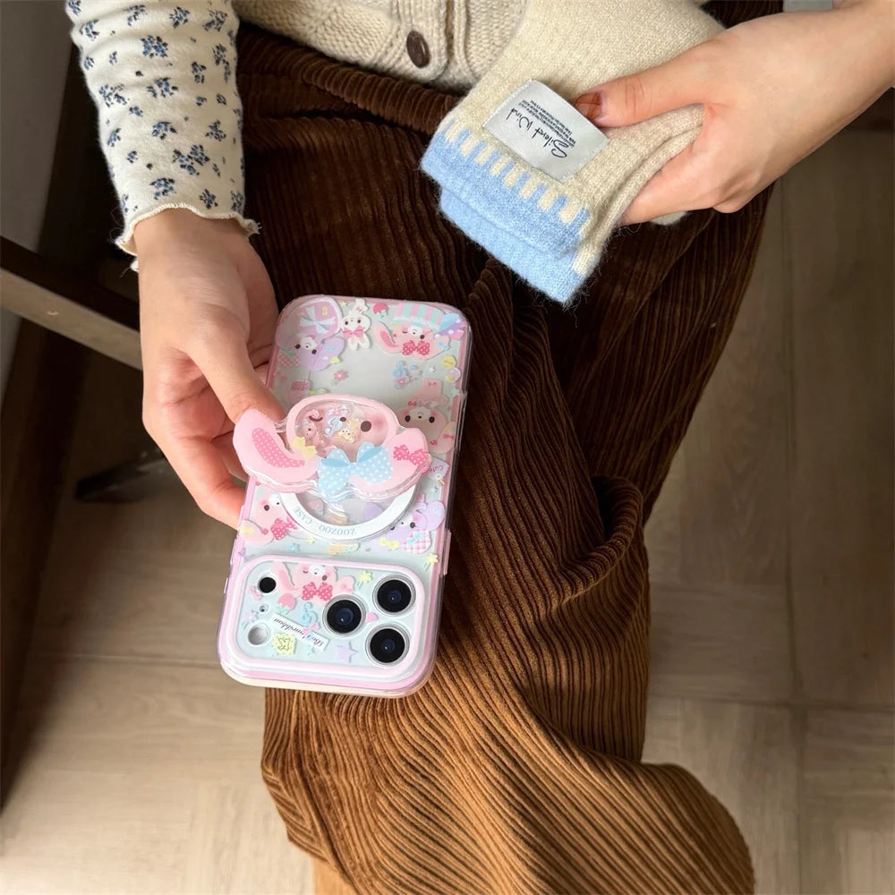 Kawaii Dessert Rabbit Magnetic Phone Case | Cute MagSafe Stand Cover - Maison Novaire