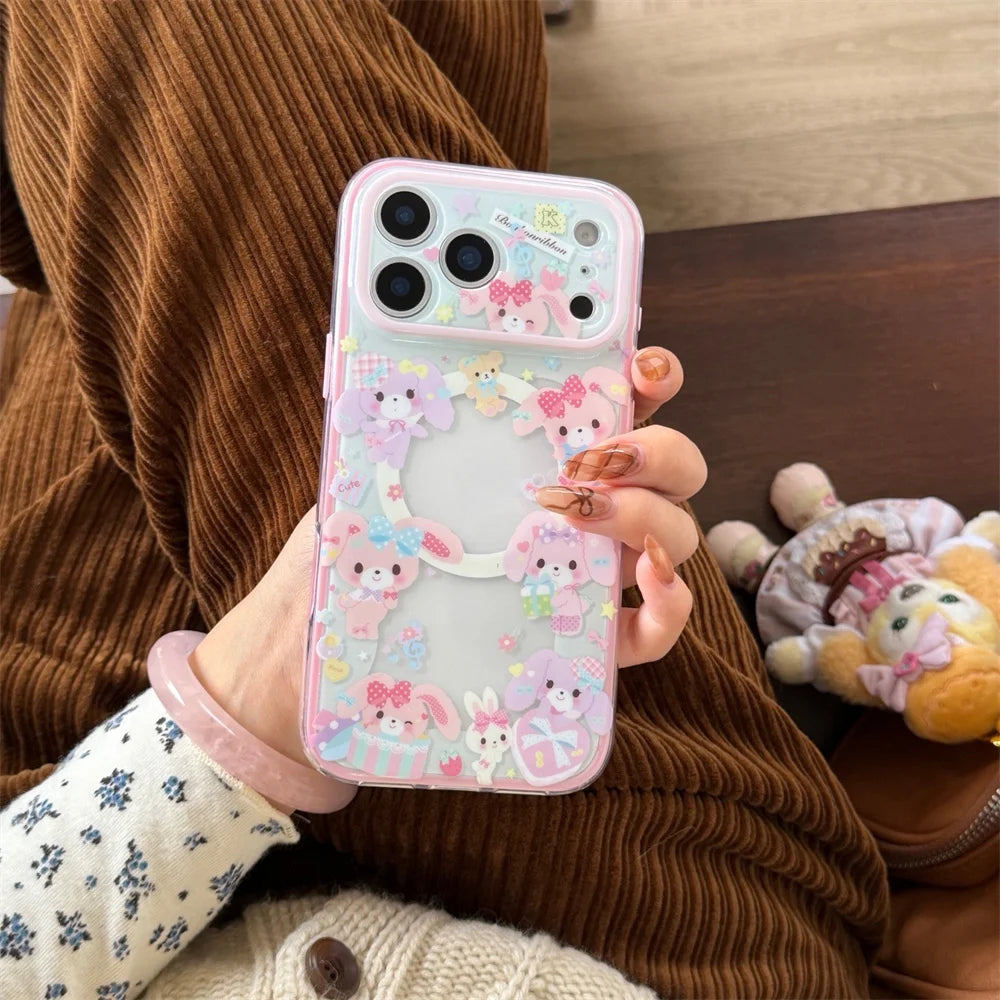 Kawaii Dessert Rabbit Magnetic Phone Case | Cute MagSafe Stand Cover - Maison Novaire