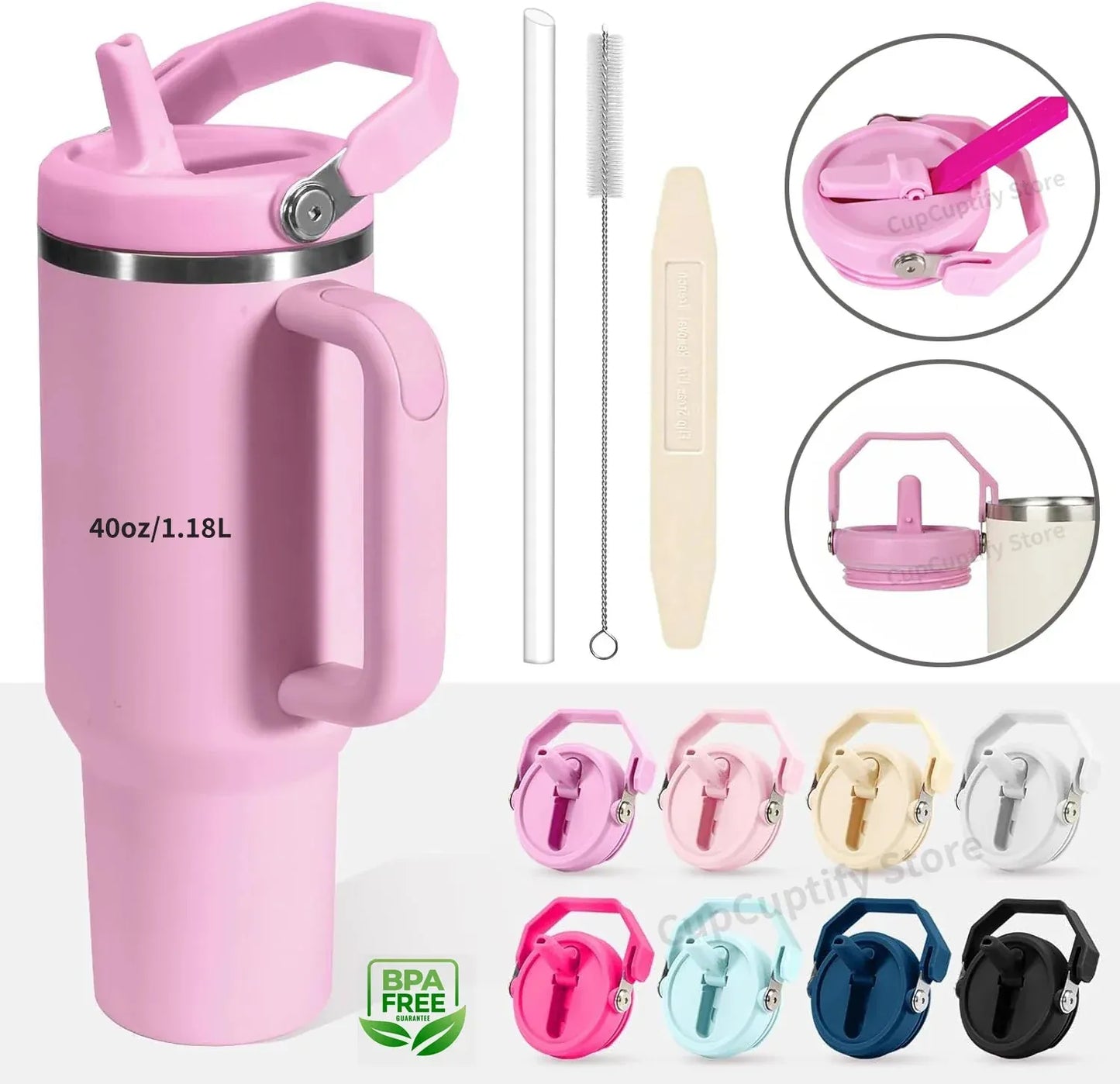 Leakproof Flip Straw With Brush & Removal Tool. - Maison Novaire #