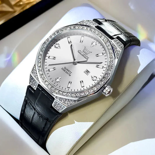 Leather Quartz Watch | Elegant Waterproof Date display - Maison Novaire