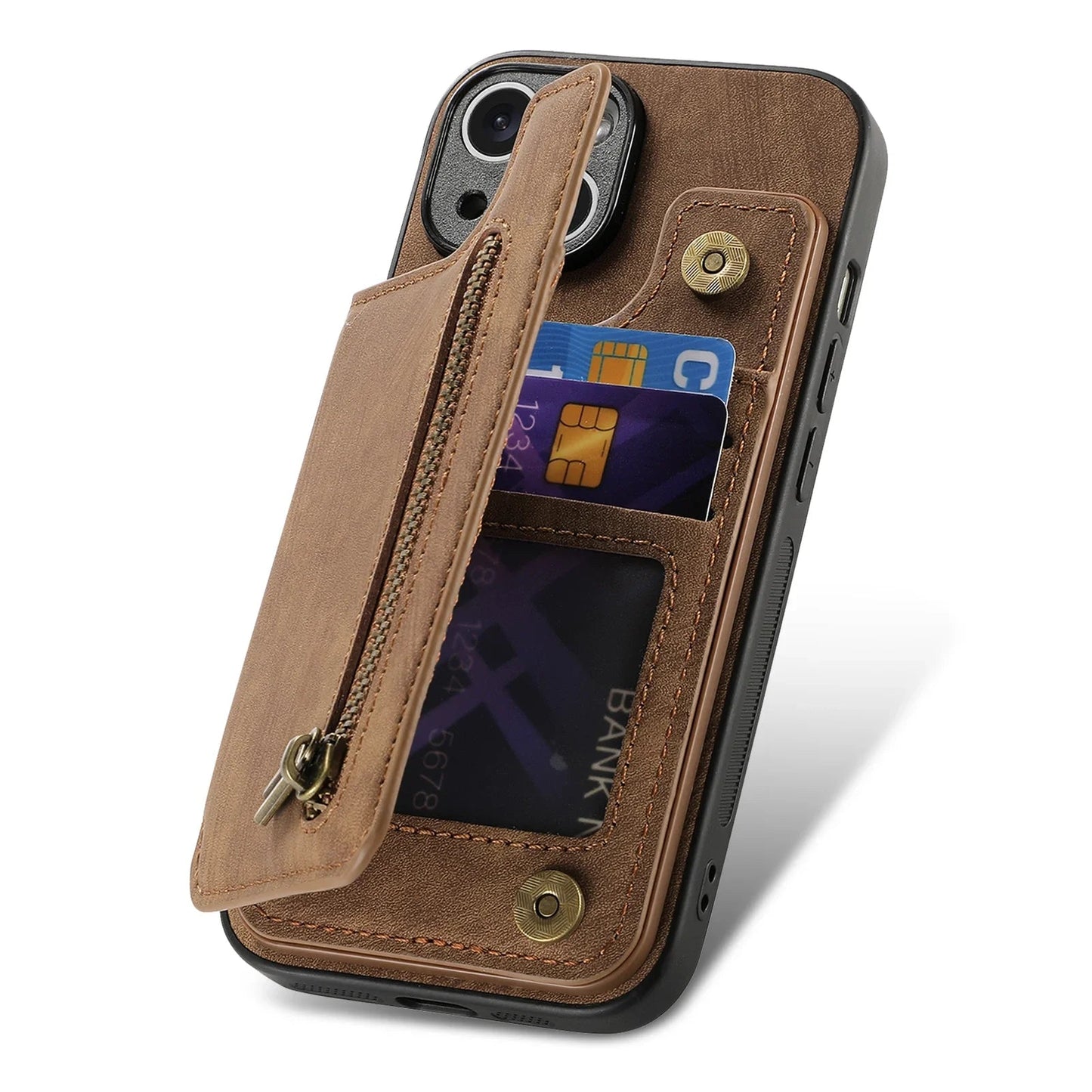 Leather wallet Case For iPhone - BLAKESTORE-NG