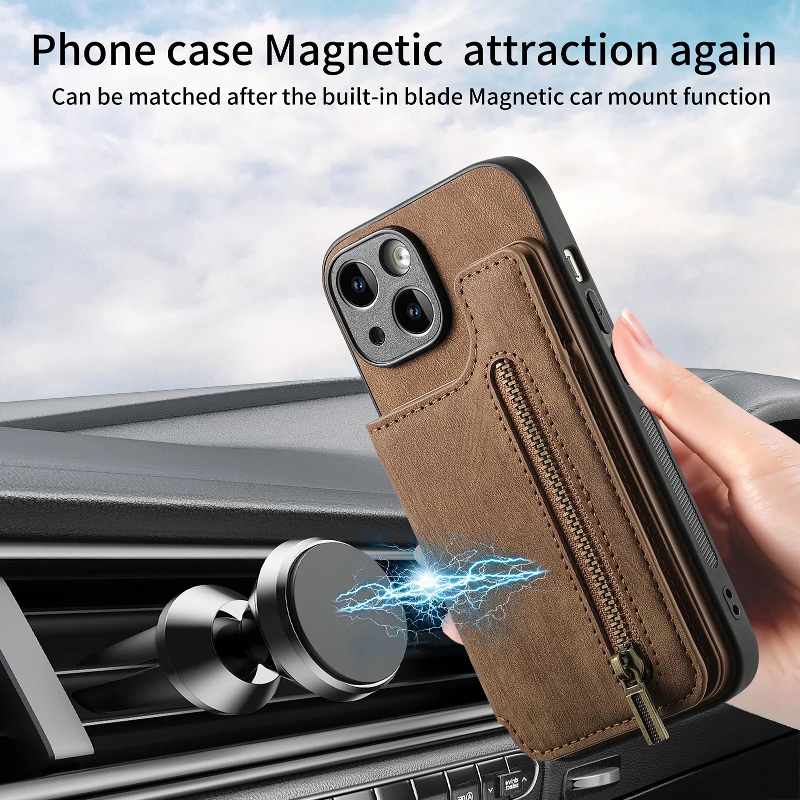 Leather wallet Case For iPhone - Maison Novaire