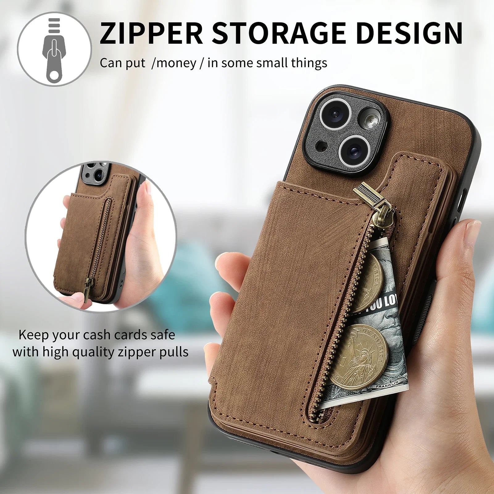 Leather wallet Case For iPhone - Maison Novaire