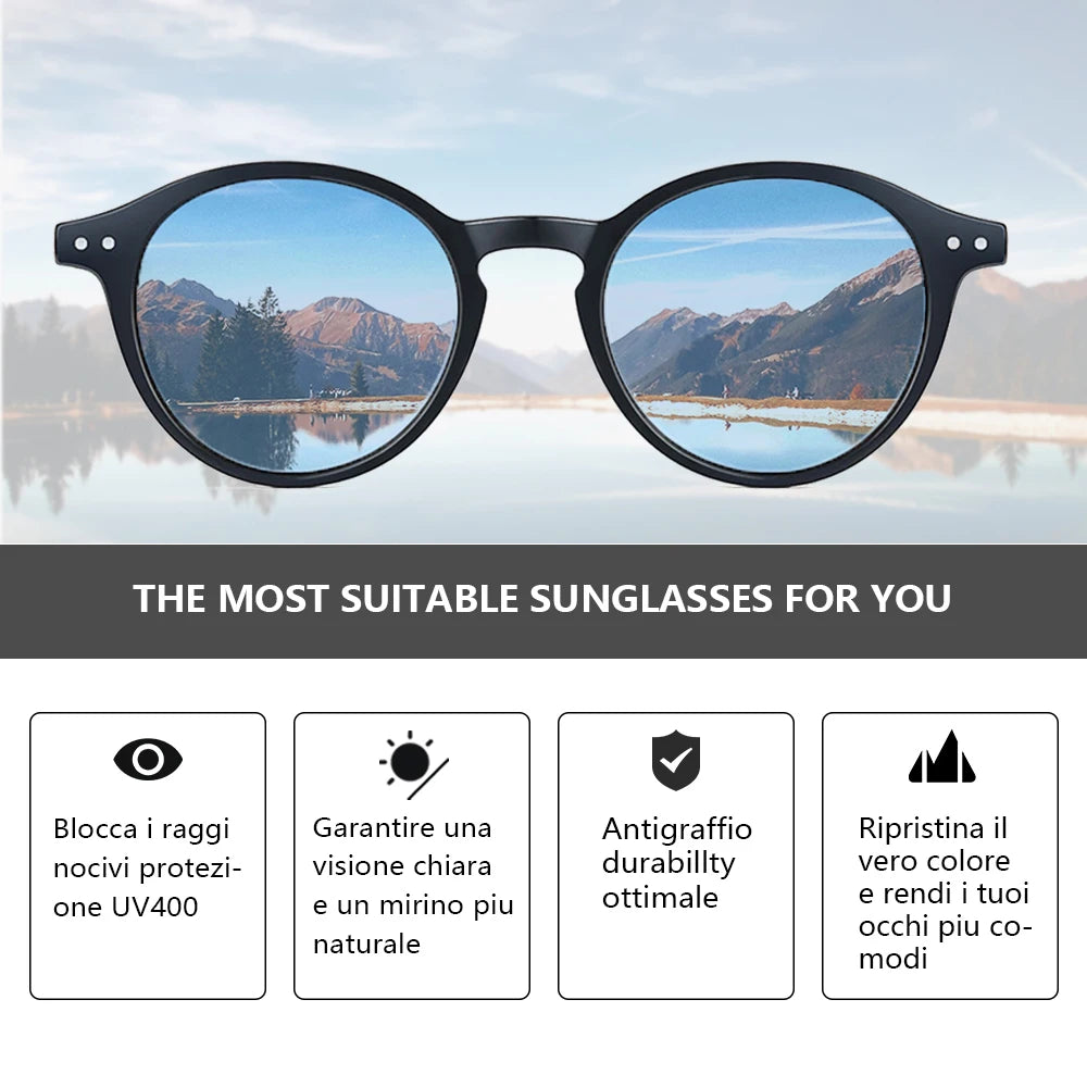 Lennox Retro Round Polarized Sunglasses – UV400 Protection - Maison Novaire