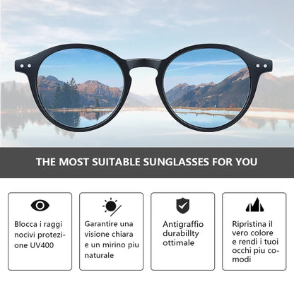 Lennox Retro Round Polarized Sunglasses – UV400 Protection - Maison Novaire