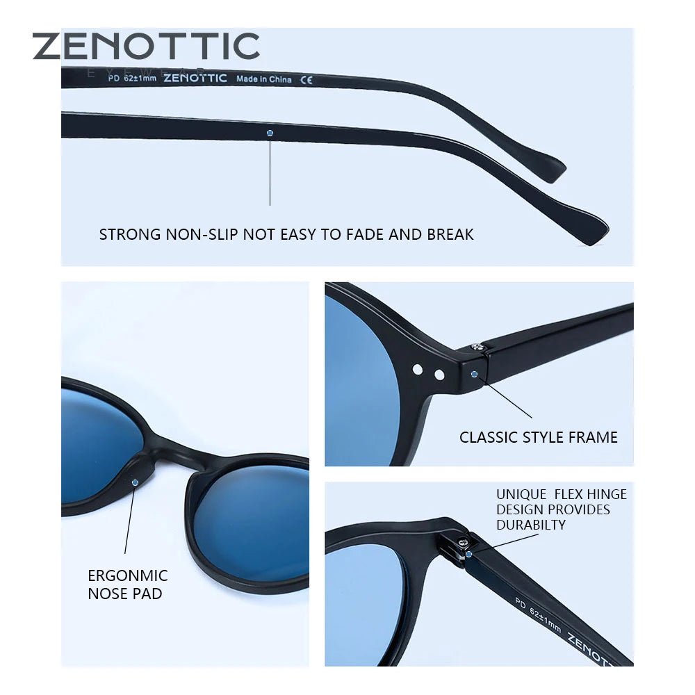 Lennox Retro Round Polarized Sunglasses – UV400 Protection - Maison Novaire