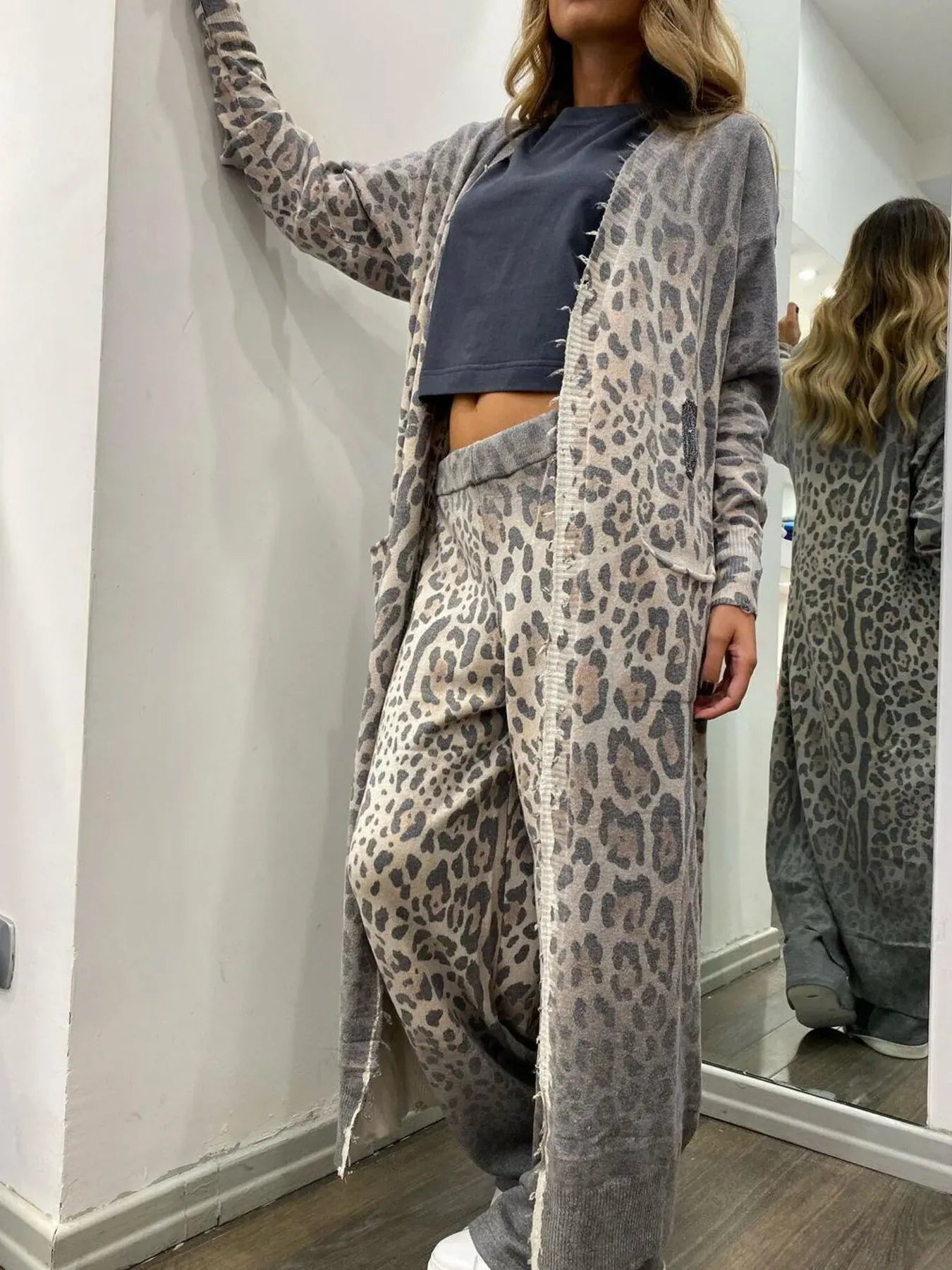 Long Sleeve Longline Outerwear and Pants Set - Maison Novaire #