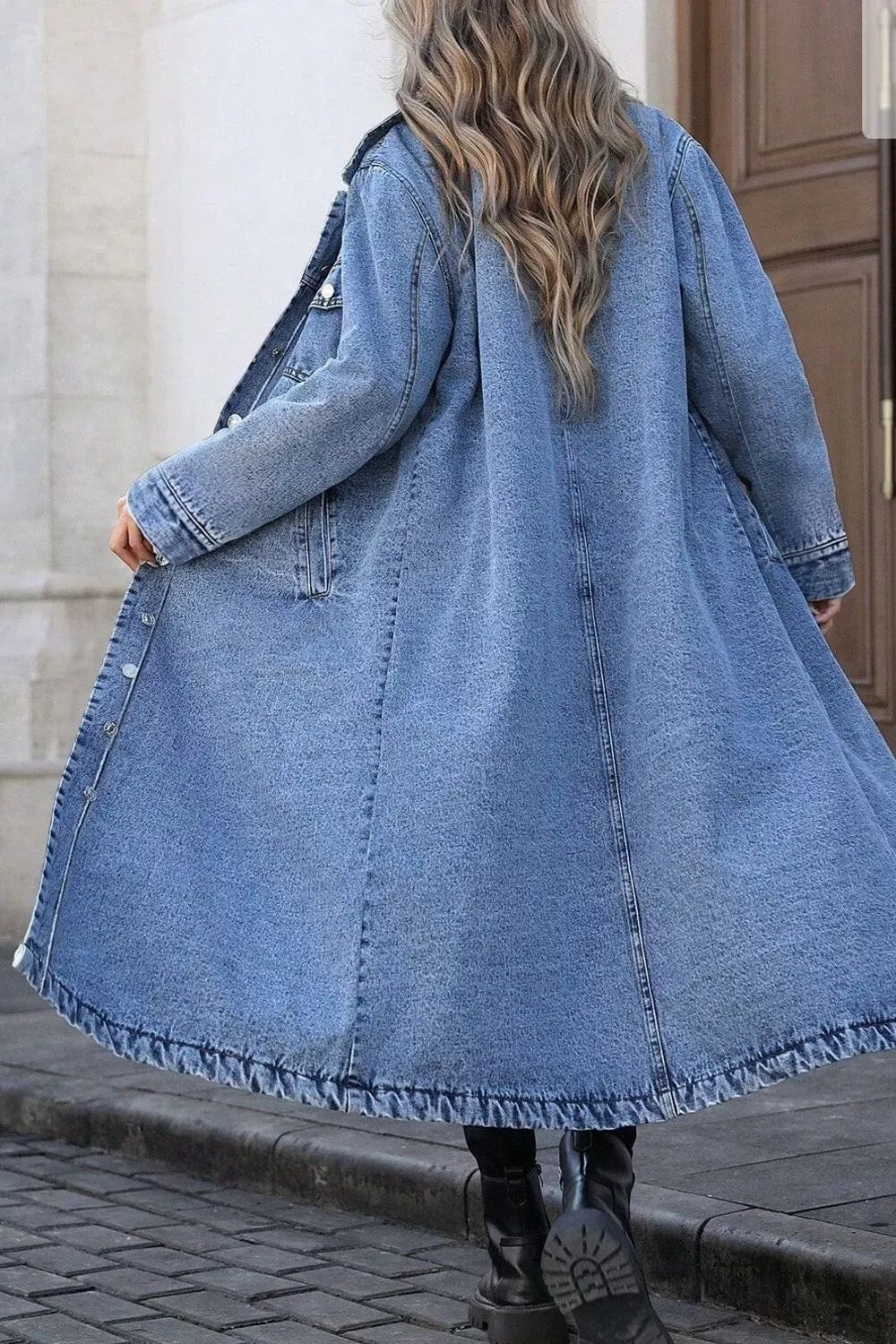 Longline Button-Down Denim Jacket - BLAKESTORE-NG
