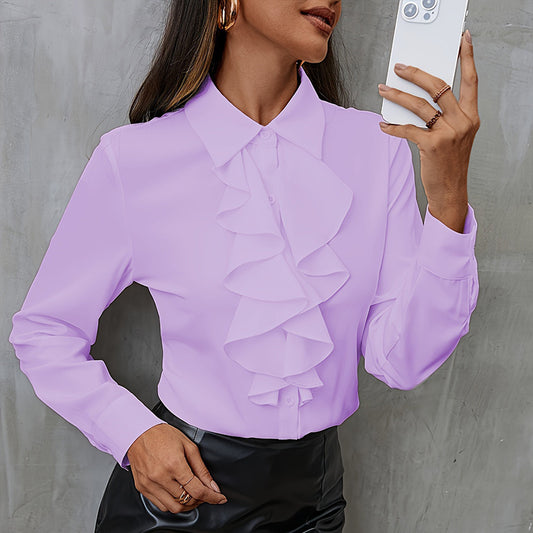 Loose Chiffon Shirt Women Ruffles - Maison Novaire