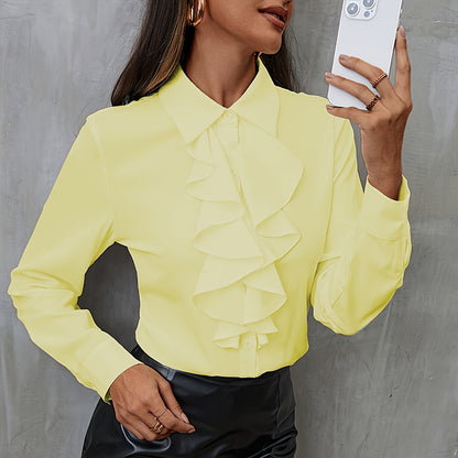 Loose Chiffon Shirt Women Ruffles - Maison Novaire #