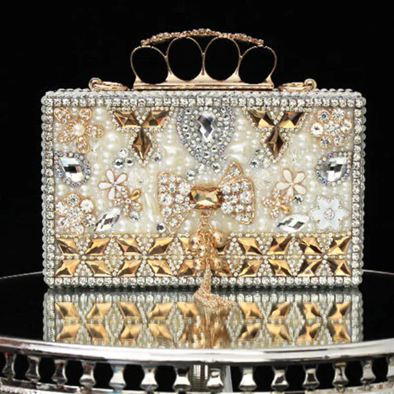 Luxury Beige Pearl Wedding Shoes with matching Bag. - BLAKESTORE-NG