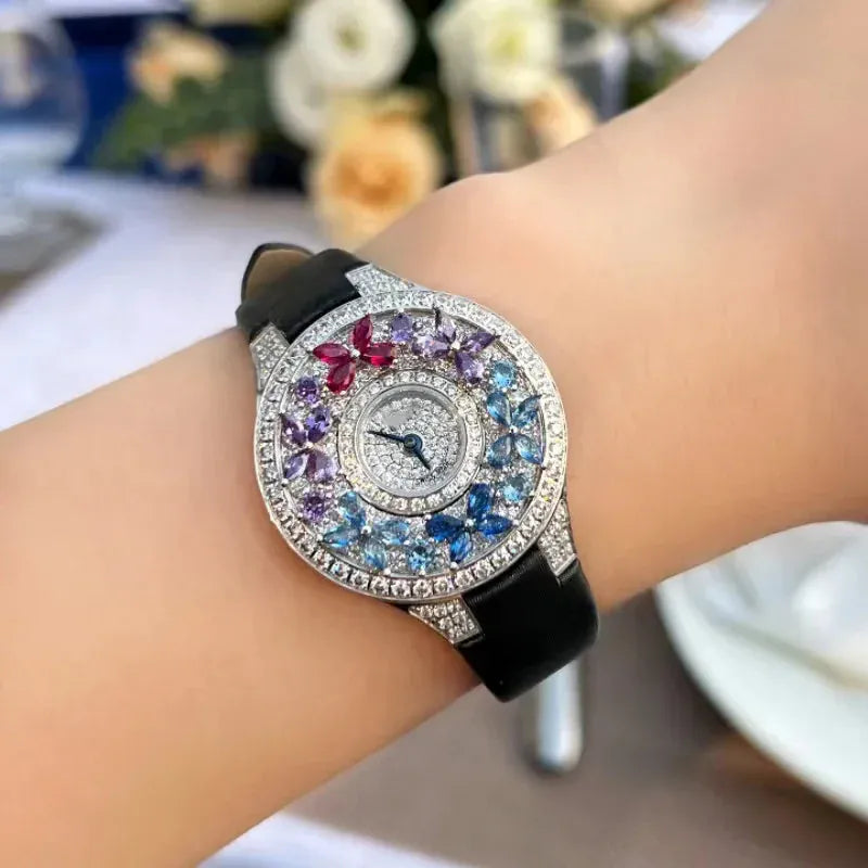 Luxury Colorful Women’s Quartz Watch | Elegant Jewel Bracelet Timepiece - Maison Novaire #