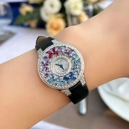 Luxury Colorful Women’s Quartz Watch | Elegant Jewel Bracelet Timepiece - Maison Novaire #