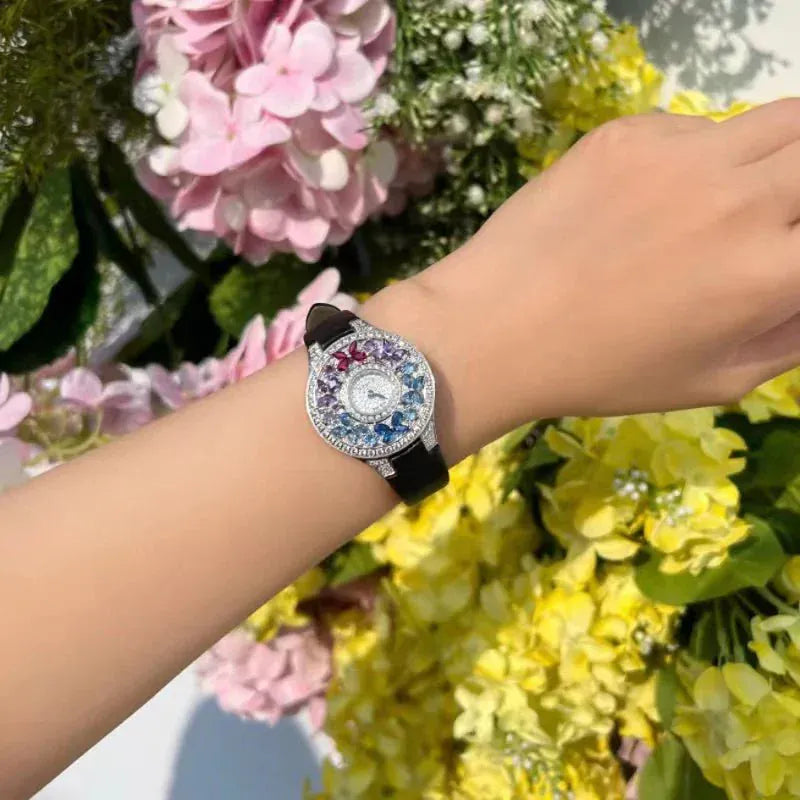 Luxury Colorful Women’s Quartz Watch | Elegant Jewel Bracelet Timepiece - Maison Novaire #