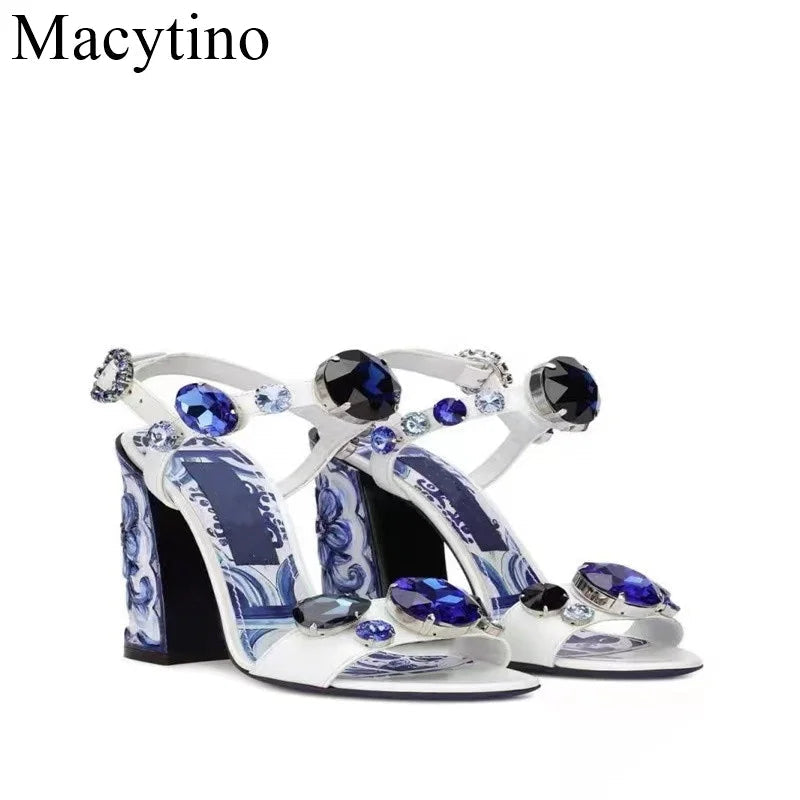 Luxury Diamond Crystal Decor Modern Sandals for Women. - Maison Novaire
