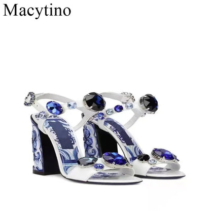 Luxury Diamond Crystal Decor Modern Sandals for Women. - Maison Novaire