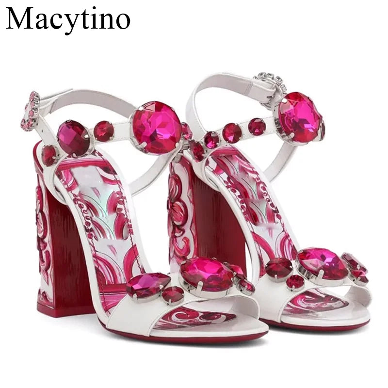Luxury Diamond Crystal Decor Modern Sandals for Women. - Maison Novaire