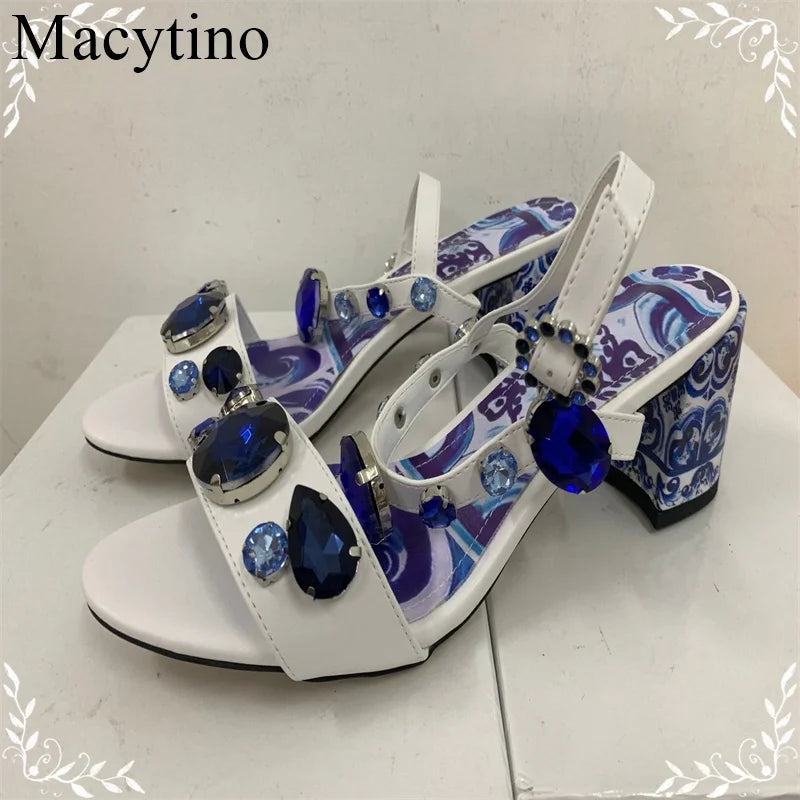 Luxury Diamond Crystal Decor Modern Sandals for Women. - Maison Novaire
