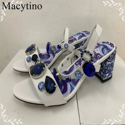 Luxury Diamond Crystal Decor Modern Sandals for Women. - Maison Novaire