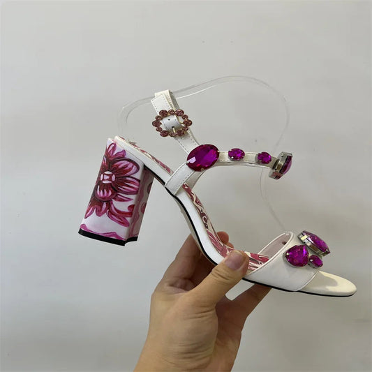 Luxury Diamond Crystal Decor Modern Sandals for Women. - Maison Novaire