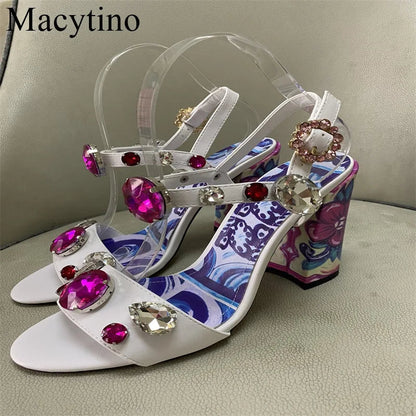 Luxury Diamond Crystal Decor Modern Sandals for Women. - Maison Novaire