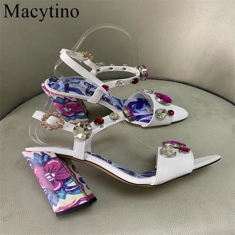 Luxury Diamond Crystal Decor Modern Sandals for Women. - Maison Novaire