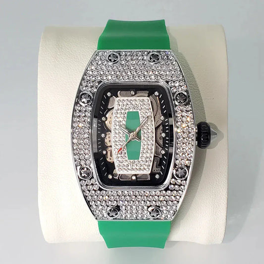 Luxury Diamond Women’s Watch | Tonneau Ice-Out Waterproof Sport Clock - Maison Novaire