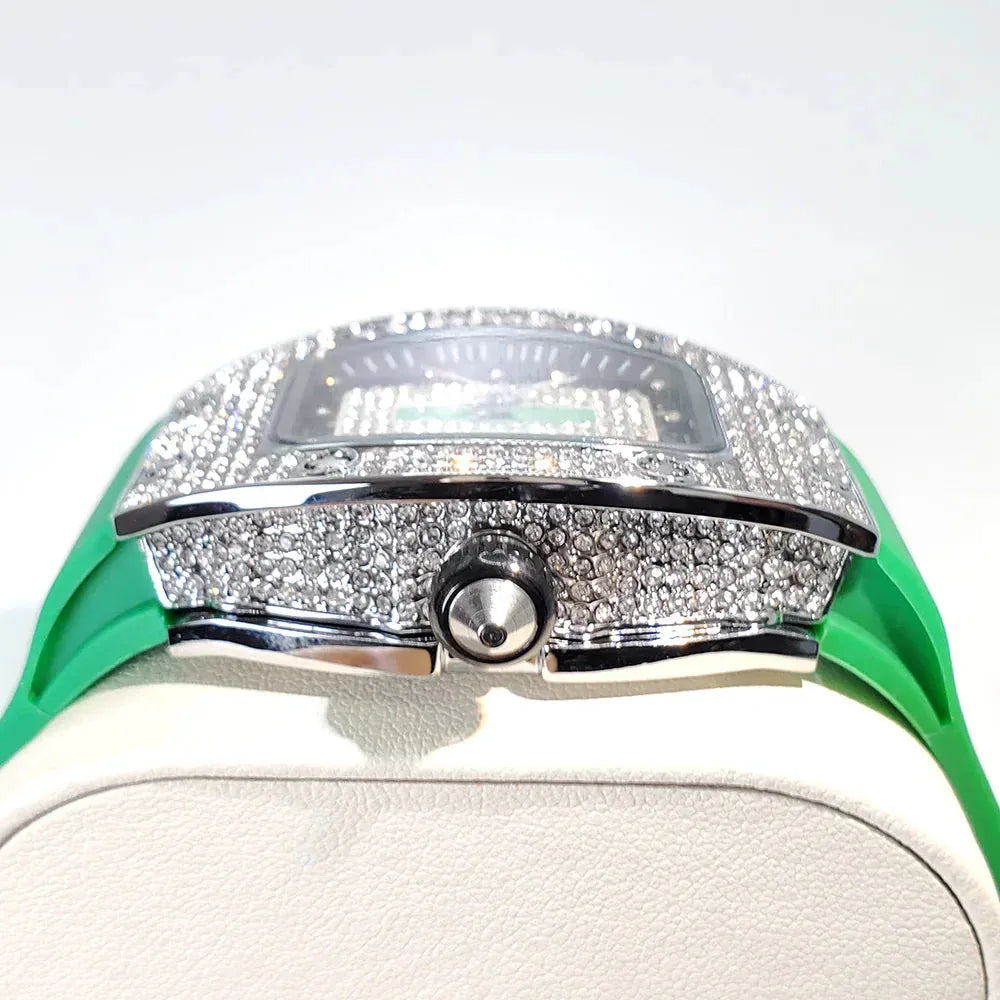 Luxury Diamond Women’s Watch | Tonneau Ice-Out Waterproof Sport Clock - Maison Novaire