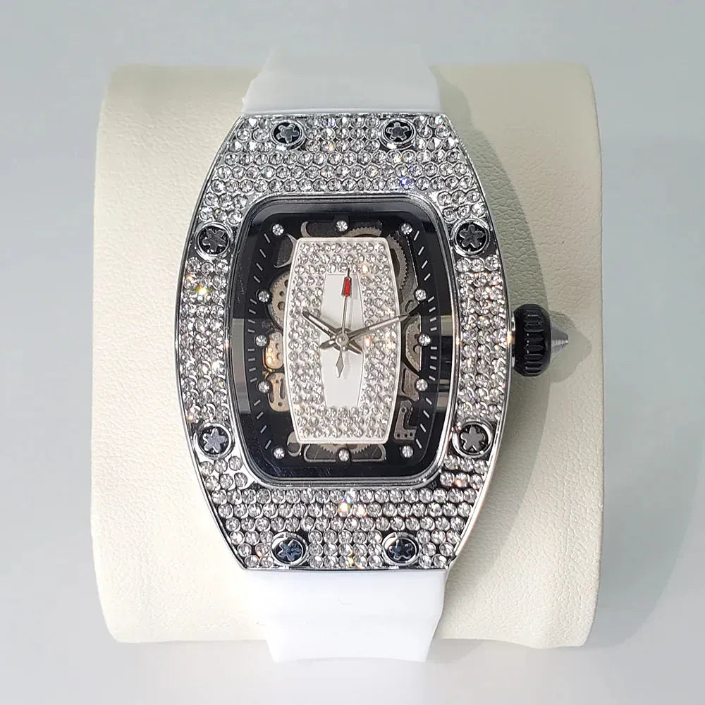 Luxury Diamond Women’s Watch | Tonneau Ice-Out Waterproof Sport Clock - Maison Novaire