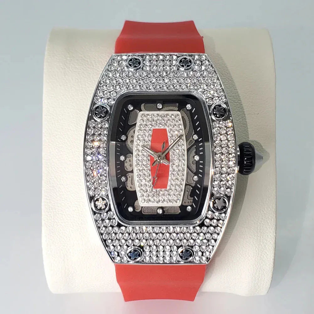 Luxury Diamond Women’s Watch | Tonneau Ice-Out Waterproof Sport Clock - Maison Novaire